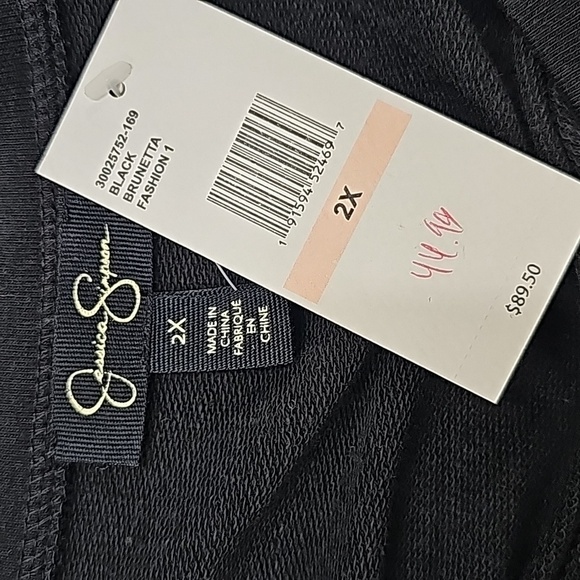 Jessica Simpson floral embroider sweatshirt tunic dress black coral lace up side - Picture 6 of 10